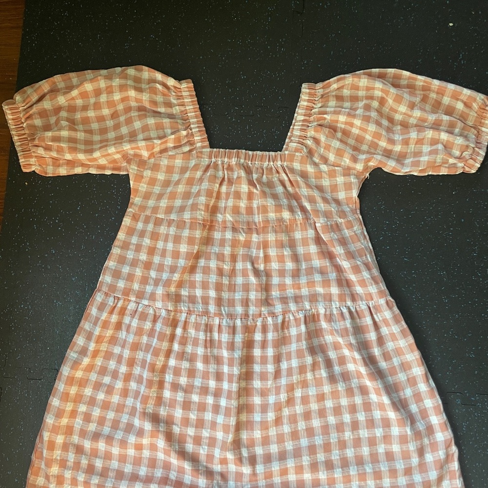 Aaron & Amber pink gingham dress- size Medium